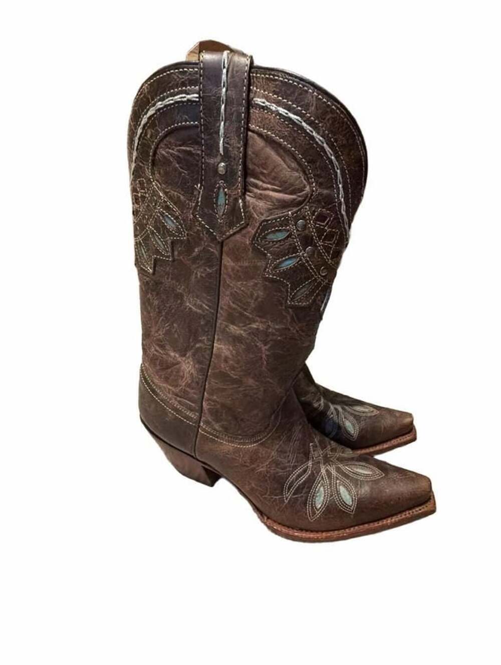 Tony Lama VF-6015 Cowboy Boots Size 8 B Brown Leather
